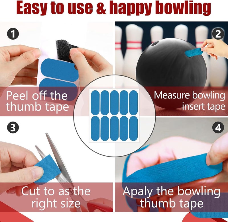 FixlyFido 100 PCS Bowling Thumb Tape - Bowling Finger Tape - Thumb Tape Protector for Bowling(Multiple Colors, 1 x 2.8 Inches, Breathable) - Image 5